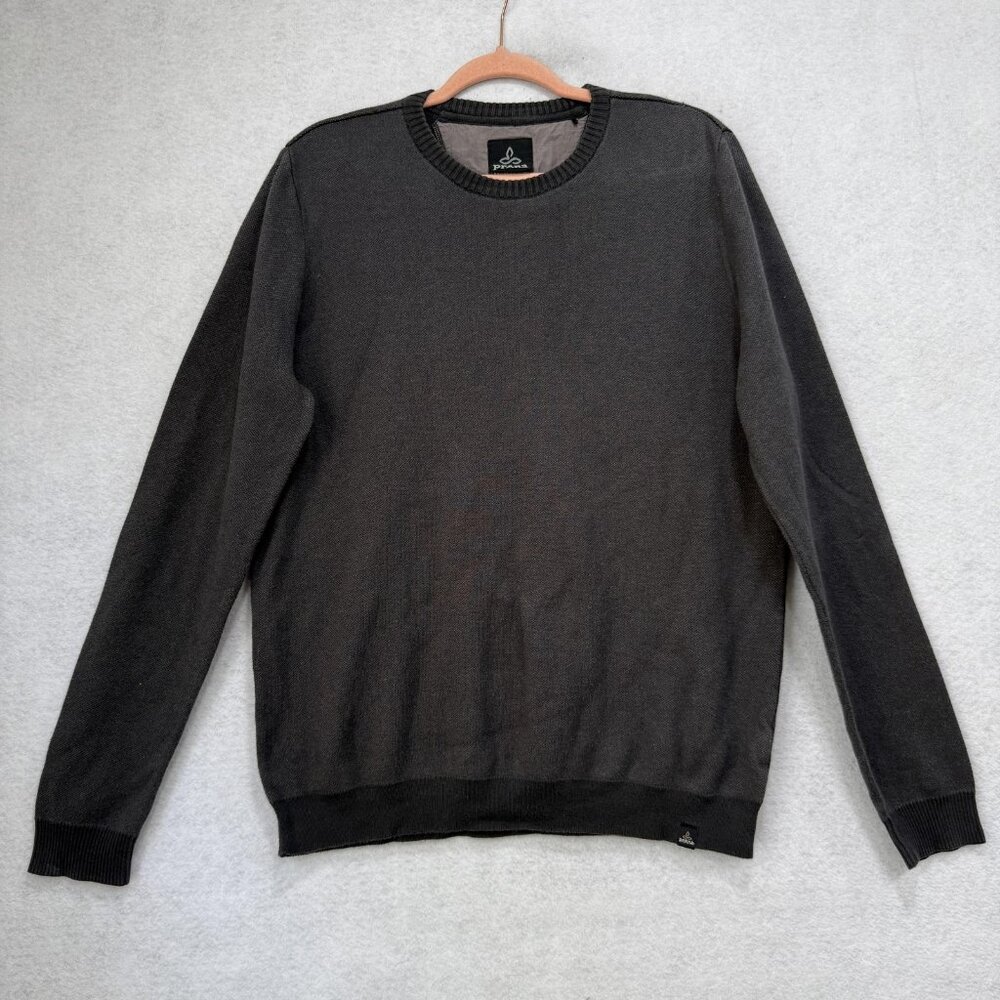 Prana Men's Crewneck Sweater in Charcoal Black